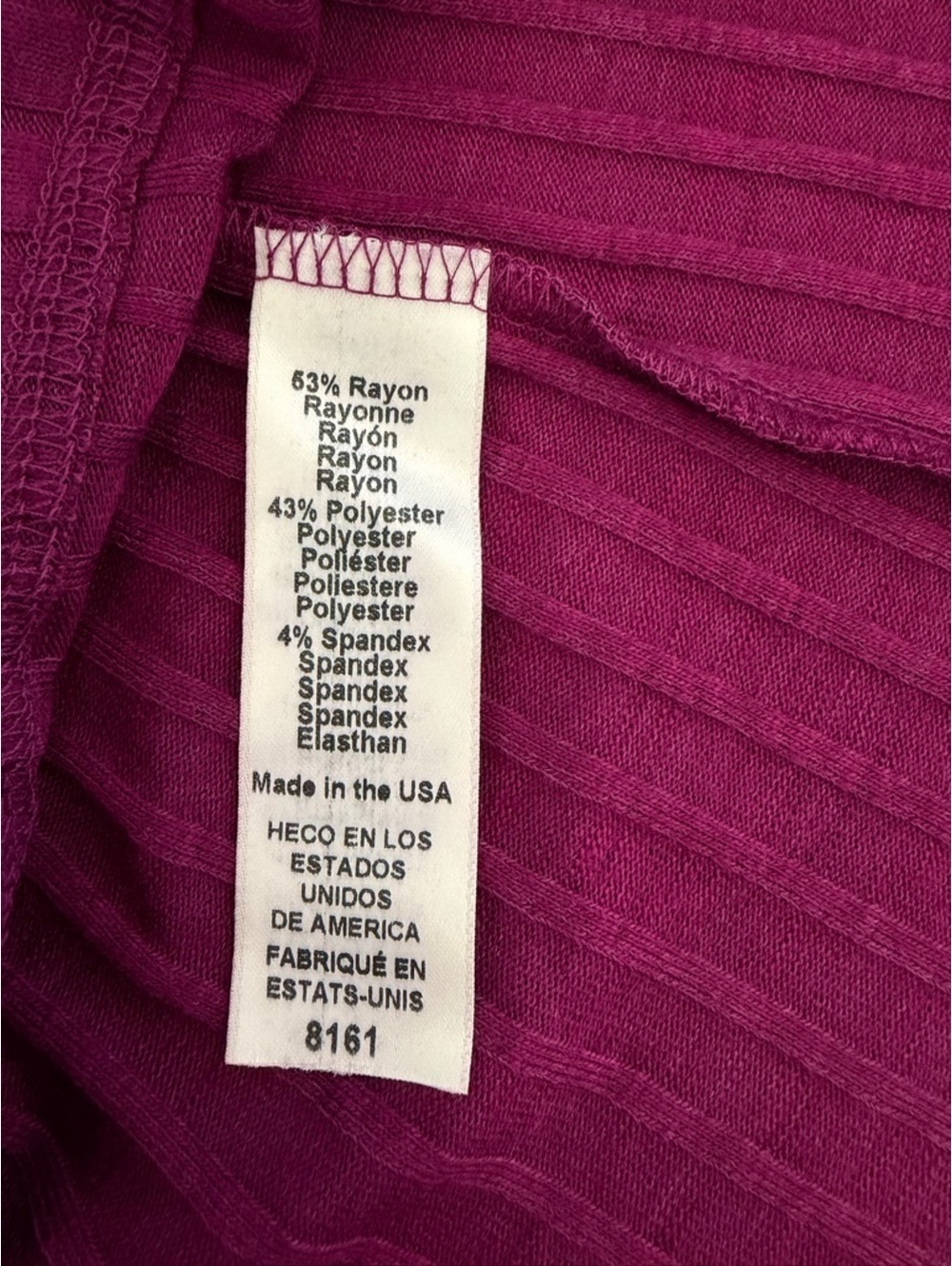 Michael Stars Violet Mock Neck Shell Berry Size Small Ribbed Colorful - Picture 5 of 7